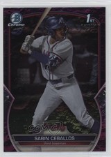 2023 Bowman Draft Chrome Fuchsia Lunar Refractor /199 Sabin Ceballos 15wb