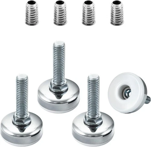 Threaded Leveling Feet 4PK w/ 3/8"-16 Inserts Heavy Duty Adjustable Furniture - Picture 1 of 1