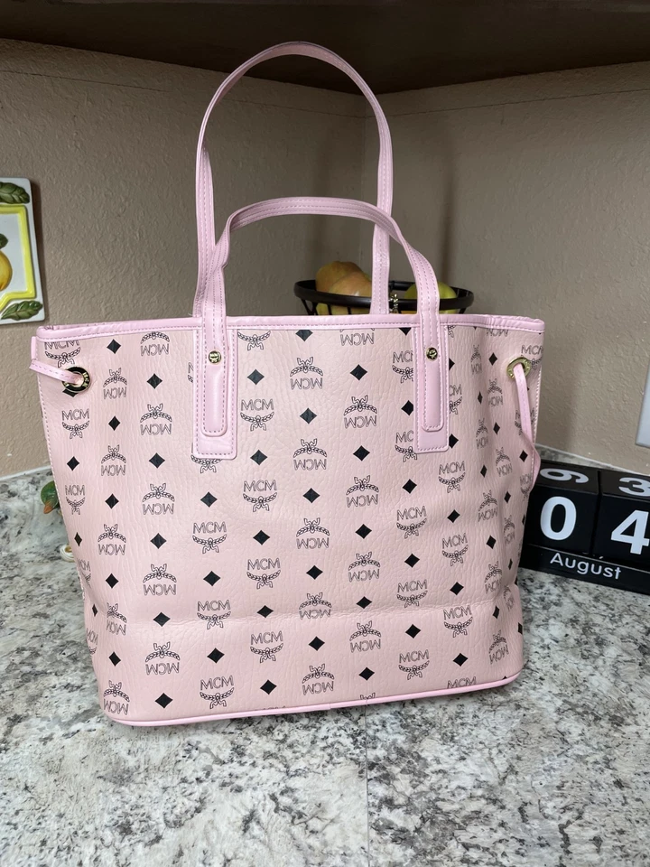 MCM Woman Pink Tote Bag Mediun With Pounch Same Day SHIPPING - Image 2 of 4