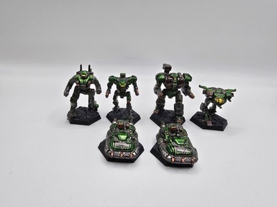 BATTLETECH 4 Mech Lance with Battlefield Support Green Lot PRO PAINTED