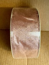 NEW 50 Yard Roll of Wired Pink Glitter Craft Ribbon