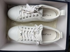 J/Slides Women White Leather Sneaker Size 8