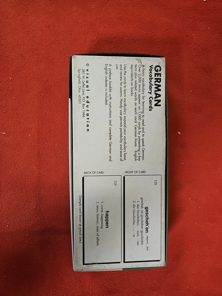 German Vocabulary Cards Vis Ed. Academic Study Card Set  - Image 2 of 3