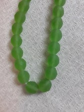 GREEN MATTE GLASS CZECH 8MM ROUND FACETED BEADS  25 BEADS