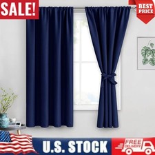 Blackout Curtains Thermal Insulation Noise Reduction Easy Care 2 Panels Tiebacks