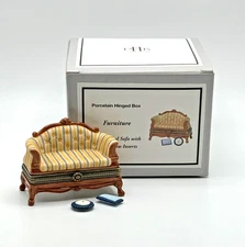 PHB Porcelain Hinged Box Traditional Sofa With 2 Pillow Trinkets Midwest  ~ New