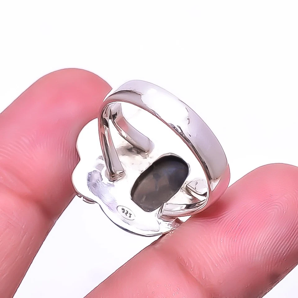 Anillo Pietersita-Namibea Dos Tonos Plata de Ley 925 s.8.5 R13, Regalo de Navidad Foto 2 de 4