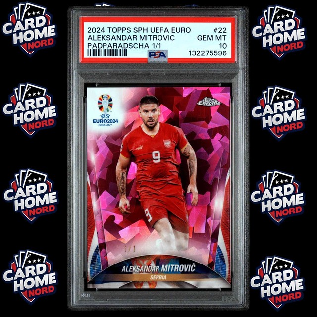 Aleksandar Mitrovic 1/1 PSA 10 22 - 2024 TOPPS Chrome Sapphire Edition UEFA EURO