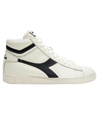 Diadora Shoes Game L High Waxed Trainers Leather Black White Man