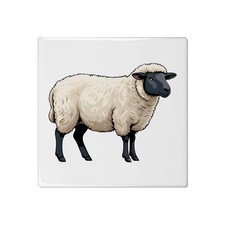 'Suffolk Sheep' 108mm Square Ceramic Tile (TD00039930)