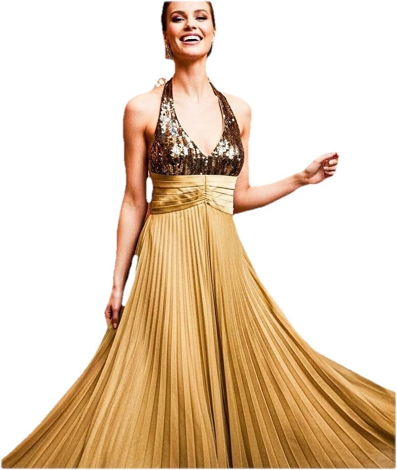 Halter Gold Dresses for Women for sale | eBay