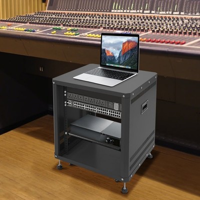 Network & Stereo Rack with Caster Wheels Rolling Server Rack Open Cabinet