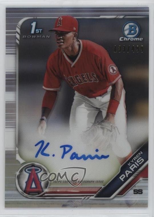 2019 Bowman Draft Chrome Pick Refractor 133/499 Kyren Paris #CDA-KP Auto 2a9