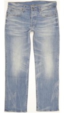 G-Star 3301 Men Blue Straight Loose Stretch Jeans W32 L30 105090 