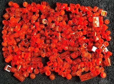 Lego klar transparent orange Teile gemischt Steine Fenster Verschiedenes Konvolut