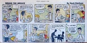 Dennis the Menace by Hank Ketcham - full color Sunday comic page - Jan. 5, 1958