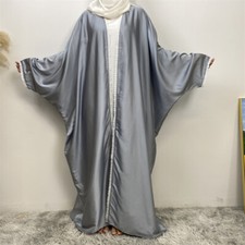Open Kaftan Batwing Sleeve Cardigan Kimono Abaya Women Muslim Dubai Evening Gown