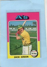 1975 Topps Dick Green #91 Oakland A's  NrMt -Mt