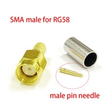 10pcs SMA RF coax connector male plug crimp for RG58 LMR195 cable straight new
