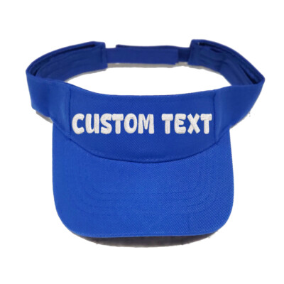 Custom embroidered sun visor cap, personalized embroidered visor hat  (royal)
