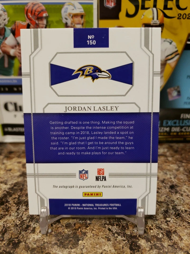 🔥JORDAN LASLEY RARE NATIONAL TREASURES RC HOLO AUTO /25 UCLA RAVENS RAIDERS🔥 - Image 3 of 3