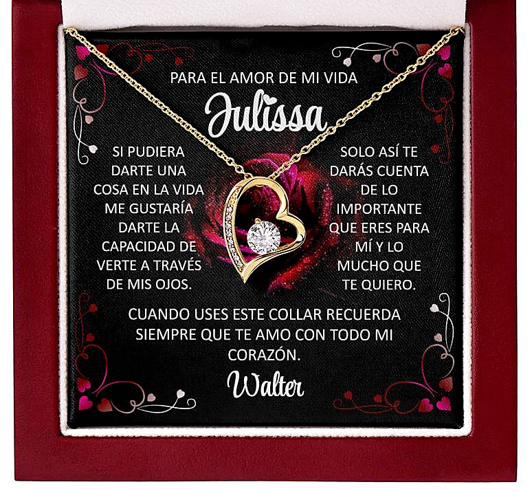 Regalo Collar Personalizado Para Amor De Mi Vida Novia San Valentín Aniversarios