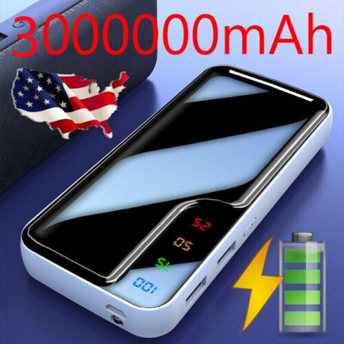 Power Bank 3000000mAh 2 USB Backup External Battery Charger Pack for Cell Phone - Afbeelding 1 van 15