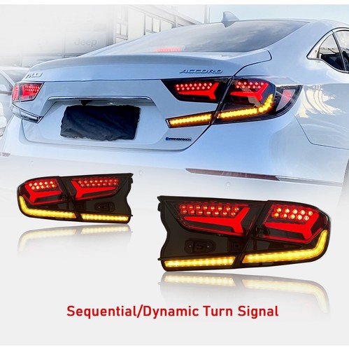 HC LED Tail Lights For Honda Accord 2018-2022 Smoked Start UP Animation 4pcs - Picture 8 of 11