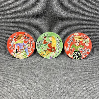 American Atelier At Home Jingle Belles 5419 Porcelain 8.25'' Plates Set of 3