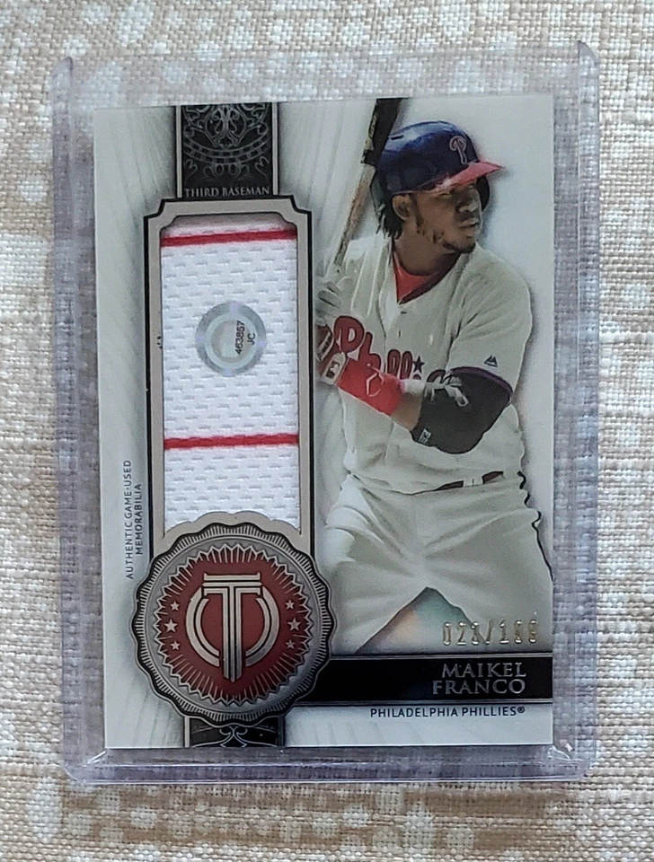 Maikel Franco 2017 Topps Tributo Certificado Sello de Aprobación Juego Usado 023/199 Foto 2 de 4