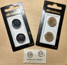 New: Vtg 2 packs Dill 11/16” 18 MM +  2 Costumemaker's 7/16" Buttons Sold as Lot