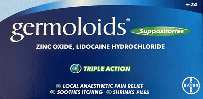 Germoloids Triple Action Suppositories Fast Relief From Haemorrhoids (Piles)