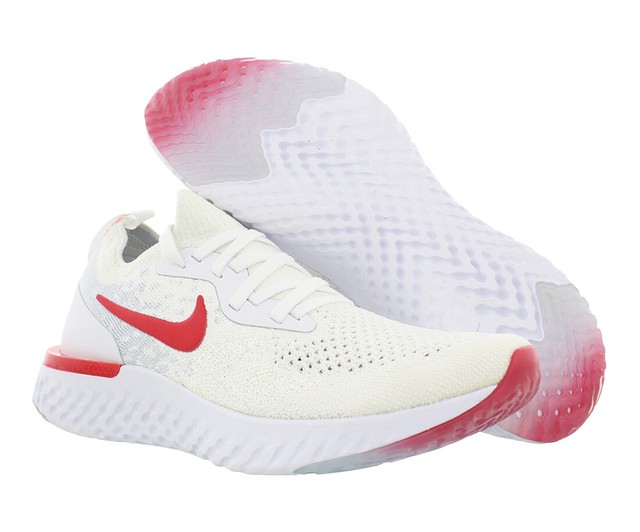 nike epic react flyknit white and red