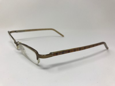 Burberry Halfrim Eyeglasses Womens Italy Safilo B9431 50-18-130 Brown/Plaid GK51