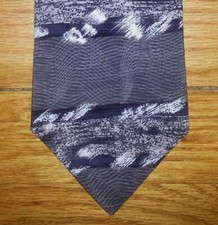 Requirements Tie Black White Charcoal Blue Abstract Striped NIB t2086