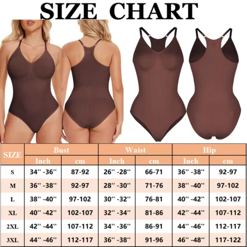 Women Seamless Racerback Body Shaper Tummy Control Slimming Shapewear Bodysuit - Picture 19 of 21