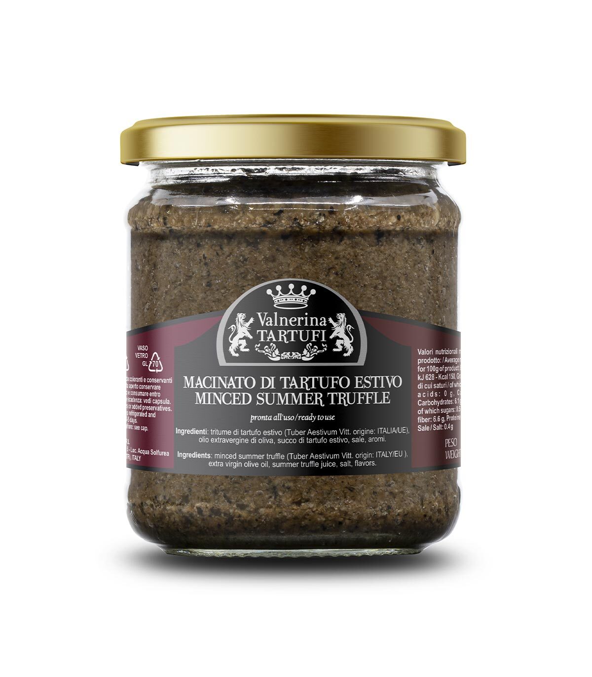 Tartufo Nero Estivo Macinato in Olio EVO, Italiano - Vasetto 180g