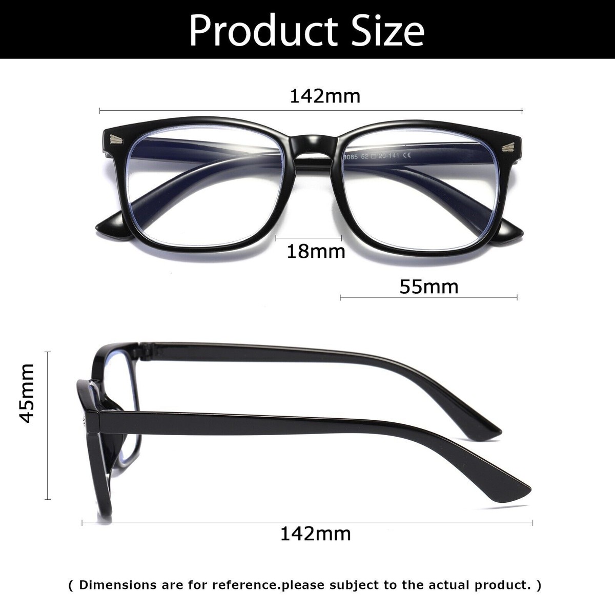 2 Pair Mens Unisex Blue Light Blocking Reading Glasses Anti