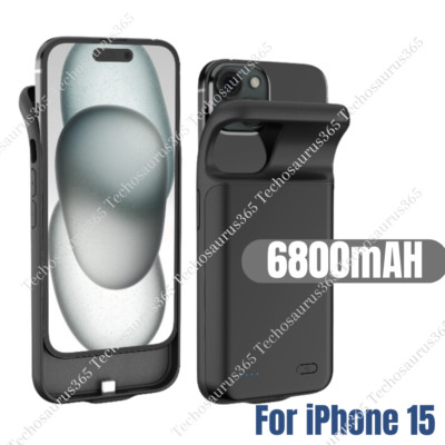 6800mAH Battery Charger Case Power Bank Cover For iPhone 15/15 Plus/15 Pro Max