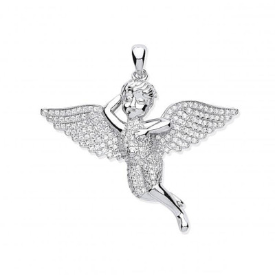 Collana Pendente in Argento Sterling con Zircone Cubico & Opale a Forma