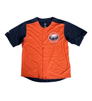 Houston Astros Stitches Cooperstown Orange Blue Baseball Jersey