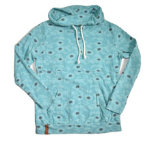 Ampersand Avenue Cowl Neck Sweatshirt Women's Medium Floral Pouch Pocket Teal