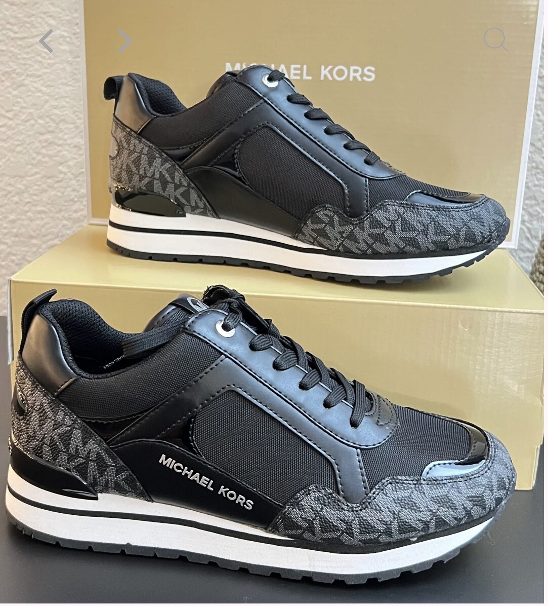Black/Silver Wilma Logo Trainer Michael Kors