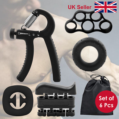 6 STCK. VERSTELLBAR HANDGRIFF VERSTÄRKER HANDGELENK UNTERARM GREIFER KRAFTTRAINER UK