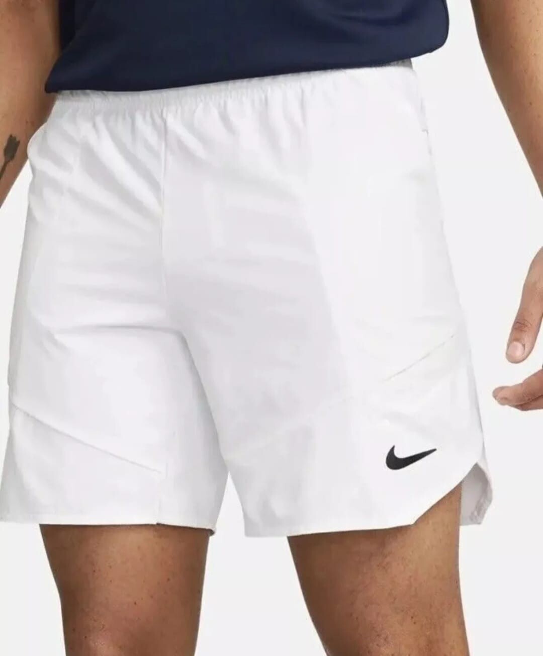 Nike Men Sz XXL Court Dri-Fit Advantage 7” Tennis  Shorts White-Black DD8329-100