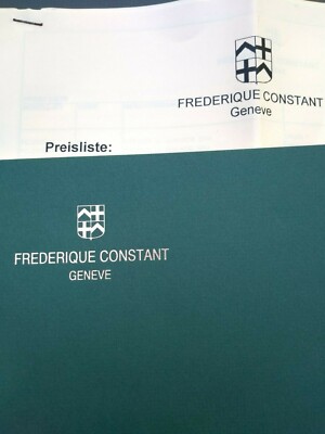Frederique Constant Uhren Katalog 1998 mit Preisliste
