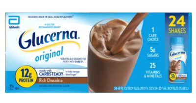 Glucerna Diabetic Nutritional Beverage, 8 Fluid Ounces, 24 Shakes RICH CHOCOLATE