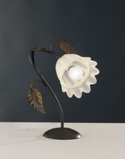 LUME IN FERRO BATTUTO LAMPADA CAMERA COMODINO ABATJOUR LUMETTO STILE CLASSICO