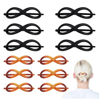 12 PCS Hair Clips Slider Pin Thru Barrette Clip Braid Styling Tool Women