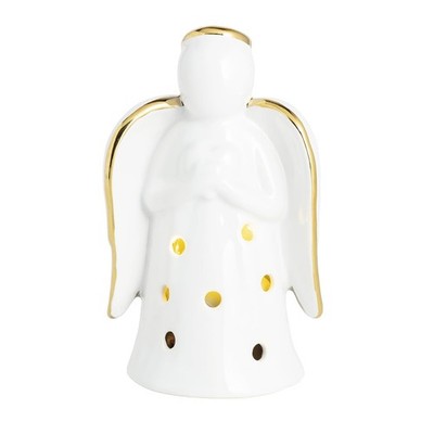 Mud Pie Christmas Musical Angel Light-Up Sitter, White